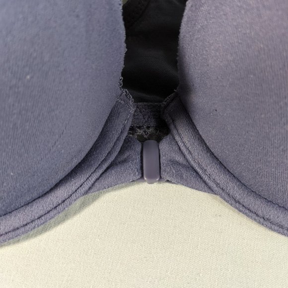 Victoria Secret 34C Body By Victoria lined Demi blue w/front close & lace! GUC! - Picture 2 of 16